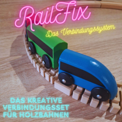 RailFix Adapter-Set für Holzeisenbahnen   Verbindet IKEA LILLABO, Lidl, Brio....