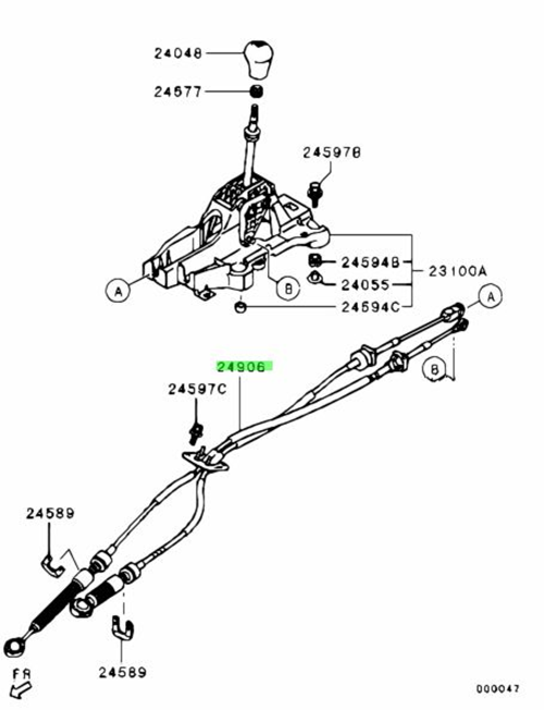 Mitsubishi OEM Lancer Manual Transaxle-shift Shifter Control