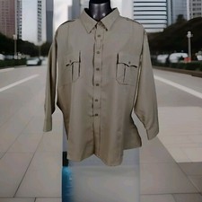 Blauer Mens Long Sleeve Polyester Supershirt Shirt 8670 Silver Tan 22.5 X 34/35
