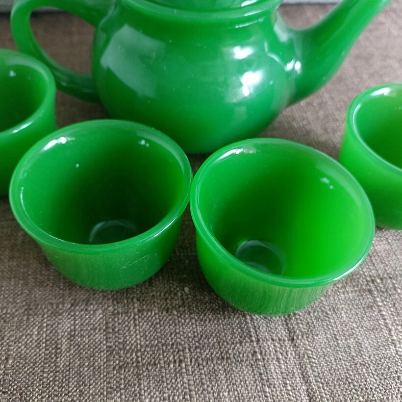 Requintado bule de chá chinês jade verde feito à mão Kung Fu conjunto de quatro xícaras - Imagem 3 de 4
