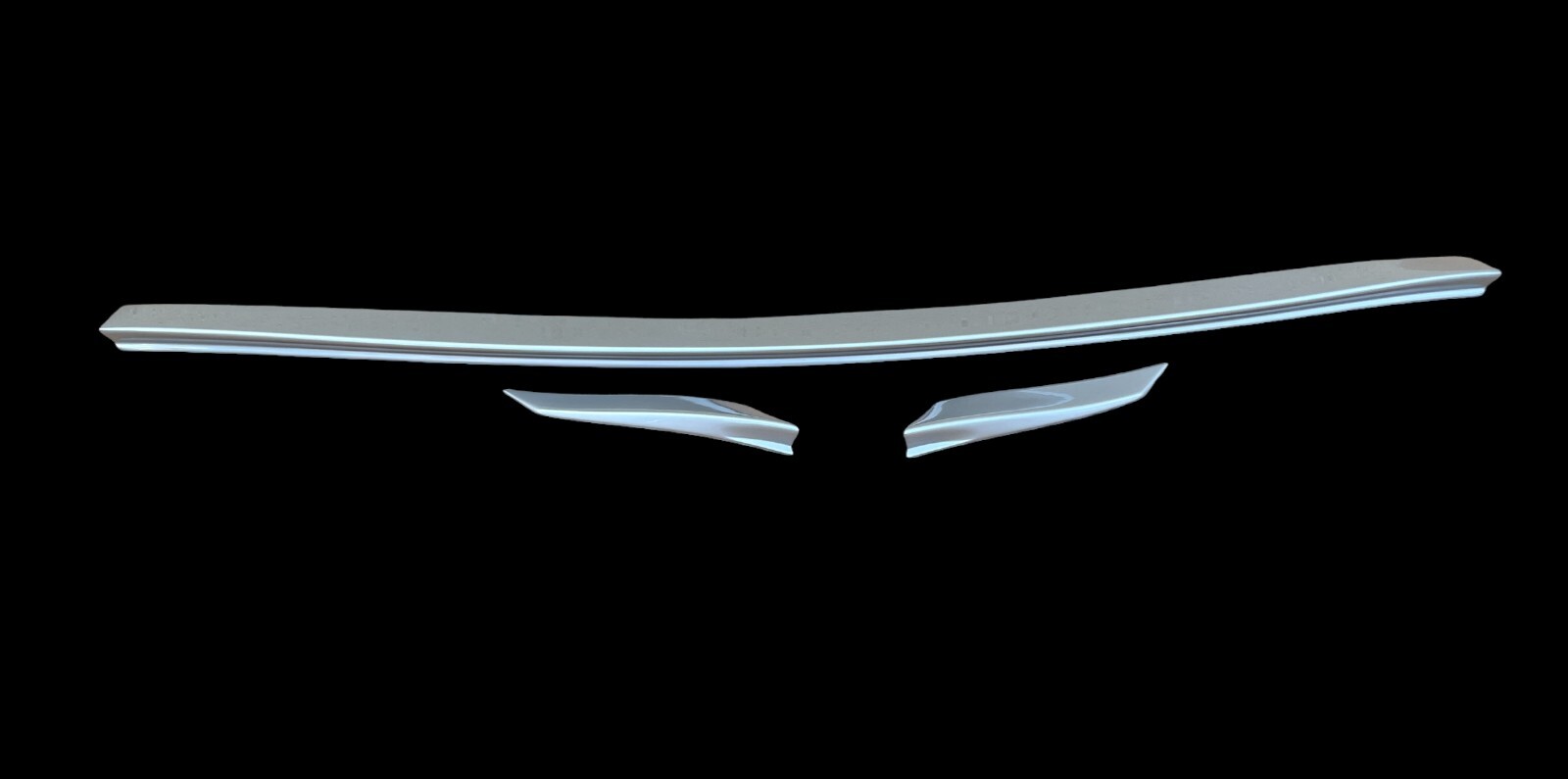 Mercedes C-Class W204 Sedan 08-14 3pc Brabus Color 775  Silver Trunk Spoiler
