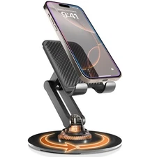 Cooper 360° Stand Rotating Cell Phone Stand for Desk | Sturdy Metal Base Fold...