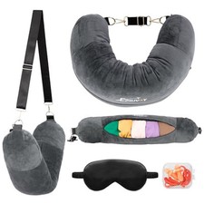 Travel Neck Pillow Stuffable with Clothes, Stuffable Neck Pillow for Travel,