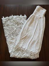 GUESS Women’s White Strapless Lace-Trim Maxi Dress Size M
