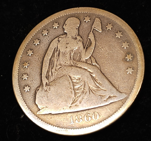 1860-o Seated Liberty Dollar , Very Good