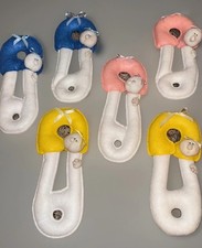 6 Handmade Felt Safety pin nursery Decorations Soft Cubby Face Art Hangers