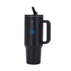 40 oz Stainless Steel Insulated Tumbler with Handle Straw - Leakproof Mug -Black