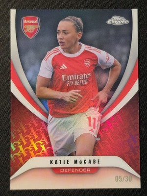 2025/26 Topps Chrome Arsenal Team Set - Katie McCabe White Womens /30 #5