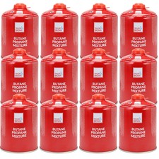 12 x 450g Screw On Canisters Butane Propane Gas Cartridge Camping Hiking Fishing