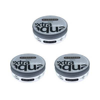 Morfose Weiß Extra Aqua Gel Wax 175 ml Wasserbasiertes Haarwachs 3 er Set Glanz