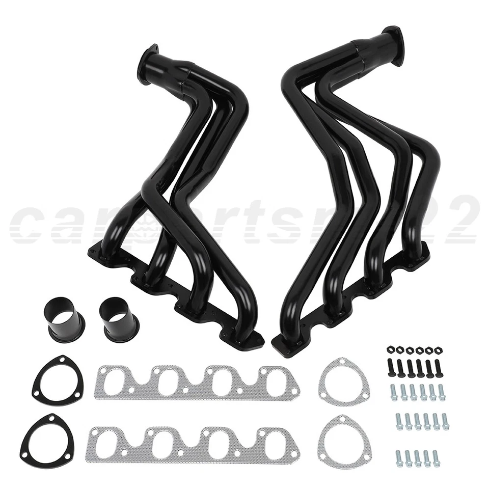 Black Header For 77-79 Ford F150/F250/F350 4WD 351-400 Ci V8 Exhaust Manifold Foto 3 de 4