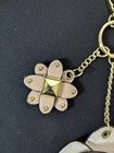 Steve Madden Flower Key purse fob rose pink studded gold chain AWESOME accessory — photo 8