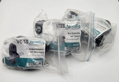 Voss farming 8x Eckrolle auf Stütze und 3x Ankerisolator mit Metallsteg