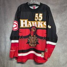NWOT Mitchell & Ness Atlanta Hawks Dikembe Mutombo 55 Maxxed Out Hockey Jersey L