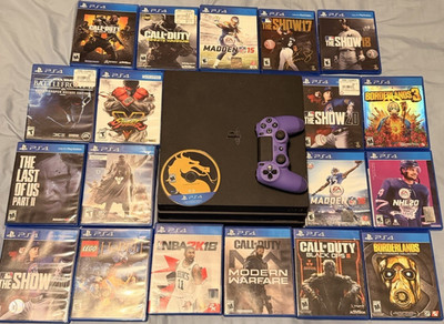 Sony PlayStation 4 Slim Console Bundle w/ Purple Controller & Games