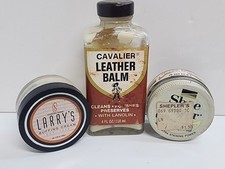 Vintage Shoe Shine Supplies Leather Buffing Cream Glass