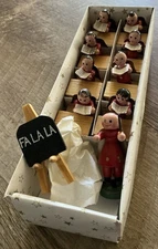 Vintage Ruby Lane Angel Orchestra Wooden Set W/Box
