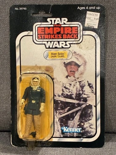 Vintage 1980 Star Wars Carded Han Solo Hoth 41 Back Action Figure