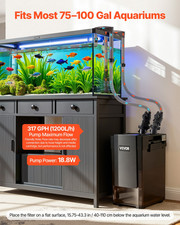 Aquarium Canister Filter 162GPH 3-Stage External Pump for Fish Tanks 100 Gal