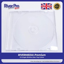 100 x Frosted Clear CD DVD Slimline Jewel 5.2mmCases for 1 Disc With Frost Tray
