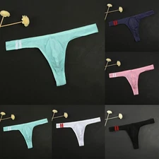 Underwear Mens,See-Through Jockstrap Pouch Bulge Low Rise G-String Thong Briefs