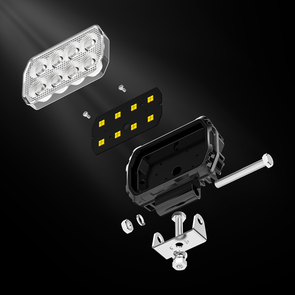 Isincer 4" LED Work Light Pair – 48W 6000K Flood Spot, Off-Road Tractor Truck ATV, 12V/24V