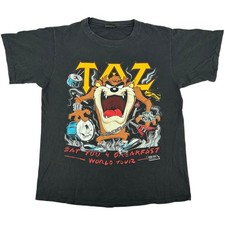 VTG 1989 Men's Looney Tunes Taz Tasmanian Devil Graphic Single Stitch T Shirt L