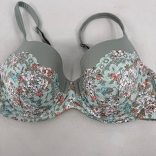 Victoria s Secret Body by Victoria 34DD Lined Demi Bra Green Floral Lace