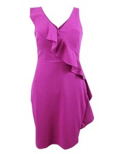 Nightway Women's Ruffled Crepe Dress