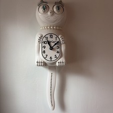 White Kit-Cat Klock Lady Swarovski crystals j...