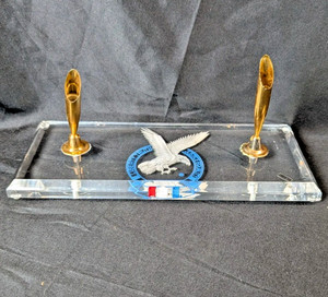 Vintage F O E Fraternal Order Of The Eagle Acrylic Desk Pen Holder Caddy