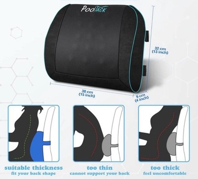 Pootack Lendenwirbelstützkissen Rückenkissen Memory Foam / Gel