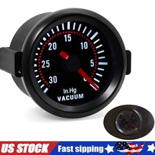 Universal 2 52mm Car Vacuum Gauge Meter 0-30 In.hg White Led Light Smoke Lens