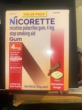 Nicorette Stop Smoking Aid , 4mg Gum, Cinnamon Surge, 160 Pieces, Exp 12/28