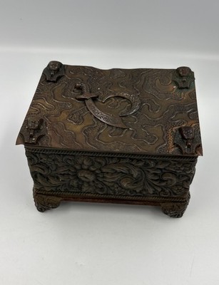Antique 1920'S Deco Copper Egyptian Revival With Steel Bottom Hand Soldered