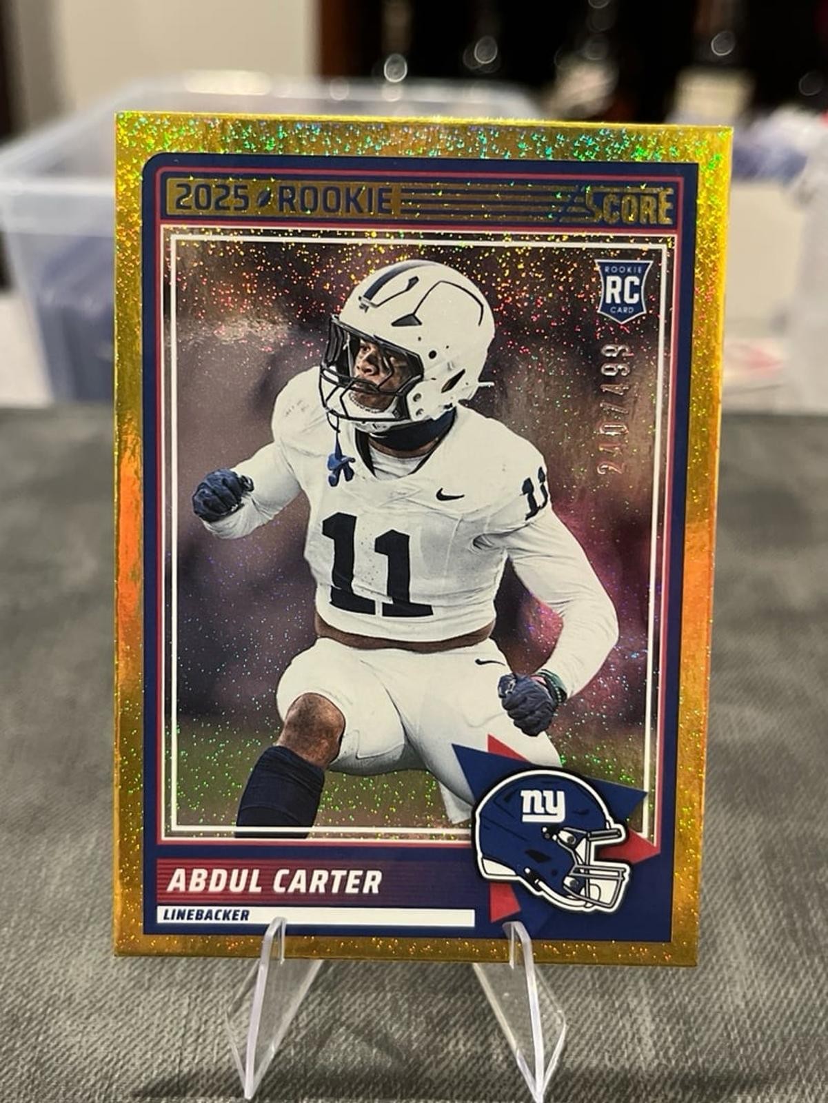 Abdul Carter RC /499 Gold Sparkle — 2025 Panini Score Football #16