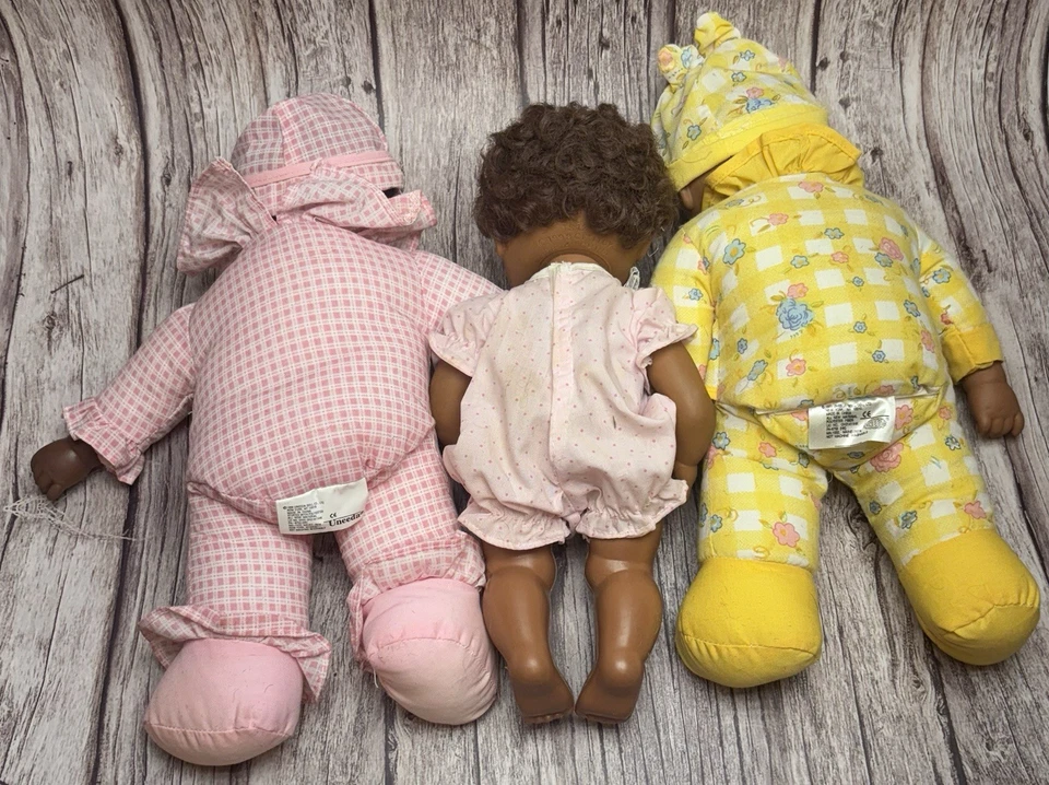 Lote de 4 bonecas bebês afro-americanas pretas vintage vintage - Imagem 3 de 4