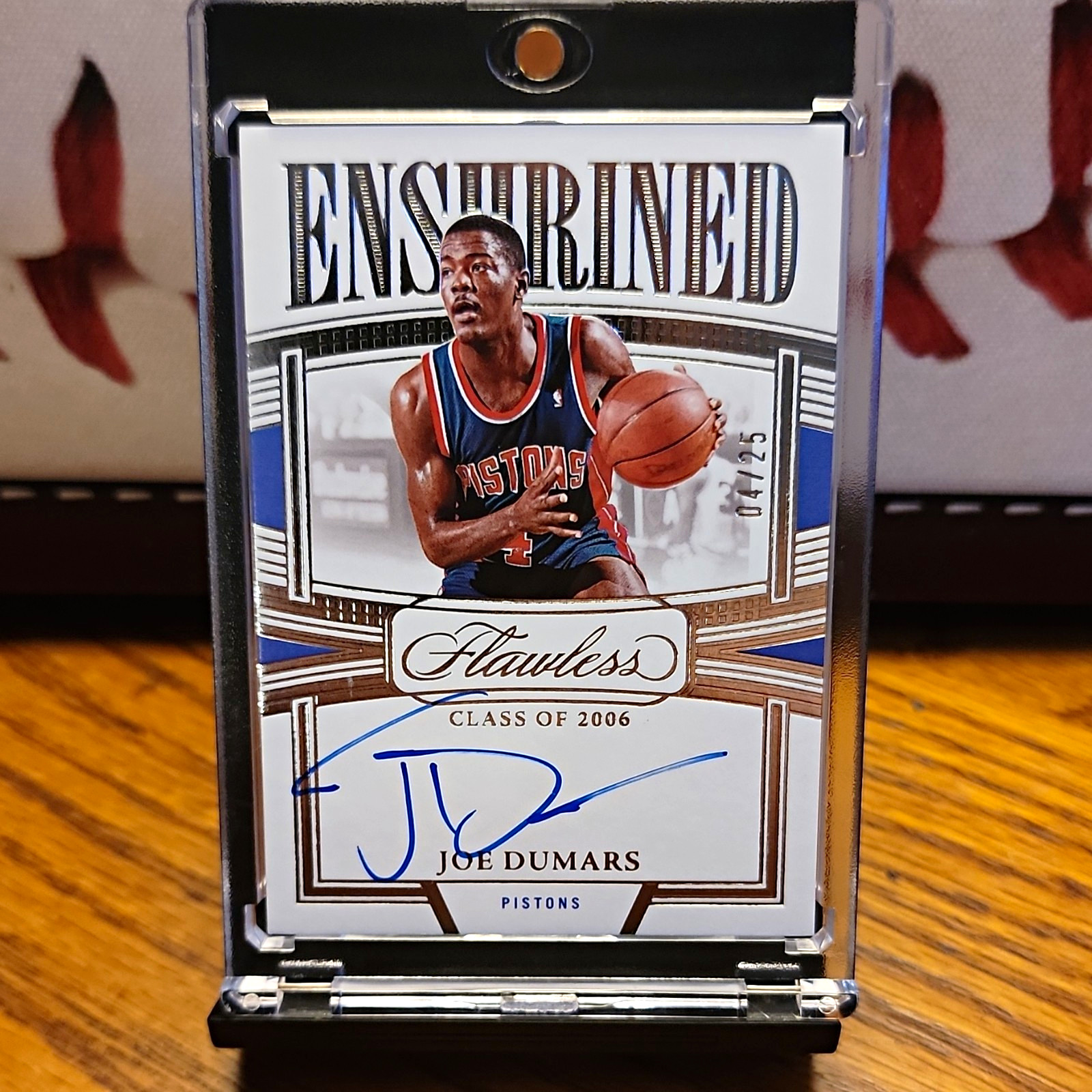 4/25 Jersey Match Panini 2022-23 Flawless Enshrined Signatures Joe Dumars Auto
