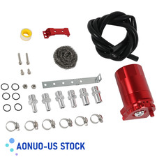 NEW Universal with 5FT 3/8 Inch Red Oil Catch Can, 300ML Baffled Catch Can Kit