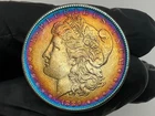 1889 Morgan Silver Dollar Toner Toned Rainbow Toning MONSTER BULLSEYE BEAUTIFUL!