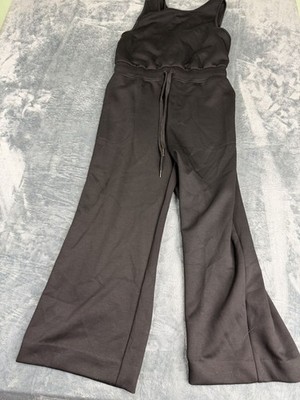 Automet Womens Black Wide-Leg Jumpsuit Drawstring Waist Sleeveless XL