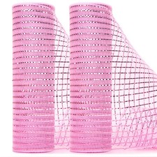 2 Rolls Burlap Mesh Ribbon 10 Inch x 30 Feet Each Natural Jute Wreath Decor