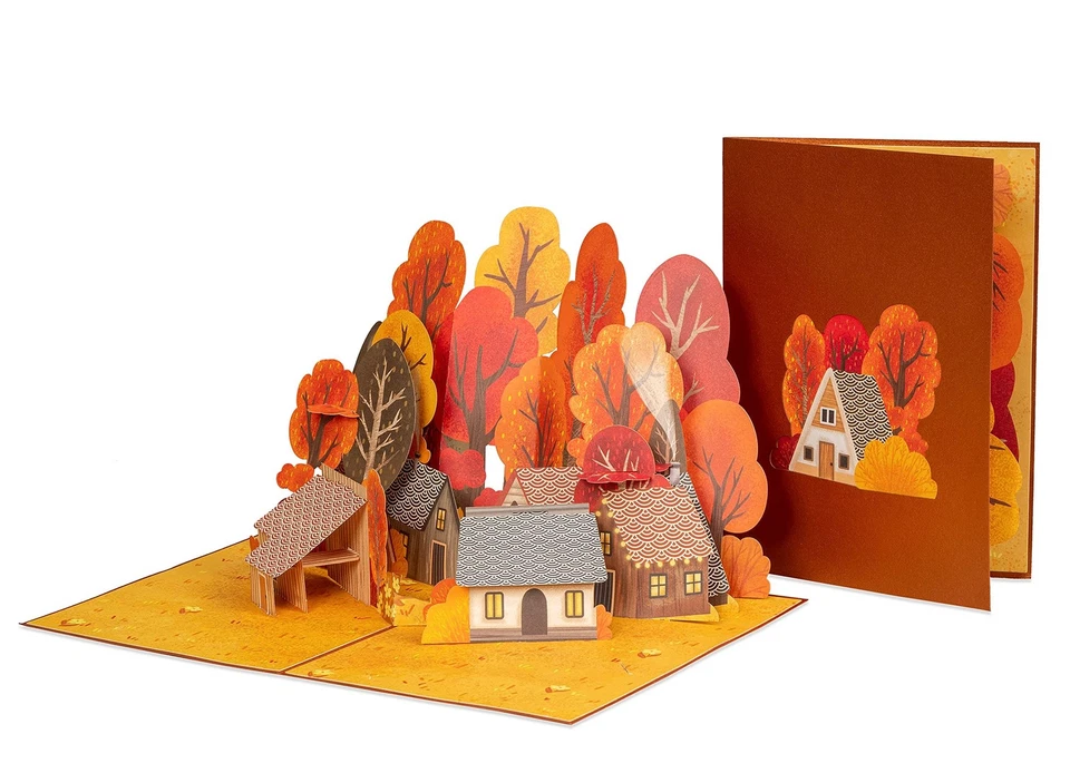 Paper Love 3D Fall Foliage Pop Up Card, For Autumn, Thanksgiving, Halloween, ... - Image 4 of 4