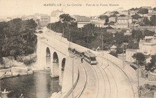 Marseille Straßenbahnen auf Brücke La Corniche Frankreich Postkarte (L088)