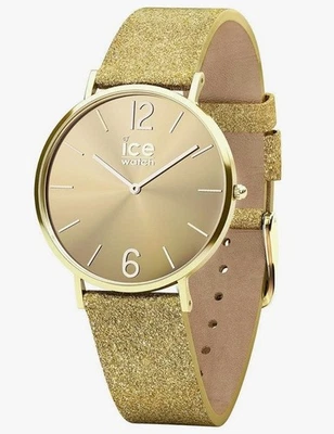 Ice-Watch ICE 015087 City Sparkling Glitter gold Small Damenuhr Leder neu M14 - Bild 1 von 4