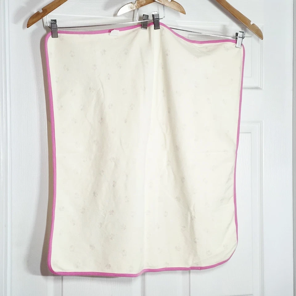 Manta Receptora Bebé Rene Rofe Oso de Peluche Rosa Borde Lovey Pequeña Seguridad  Foto 2 de 4