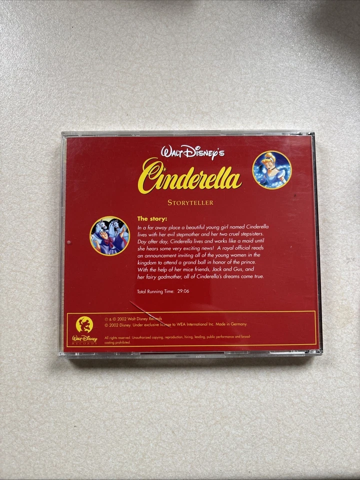 Walt Disney Original Storyteller Cinderella (CD, 2002) Character Voice & Songs Foto 3 de 3