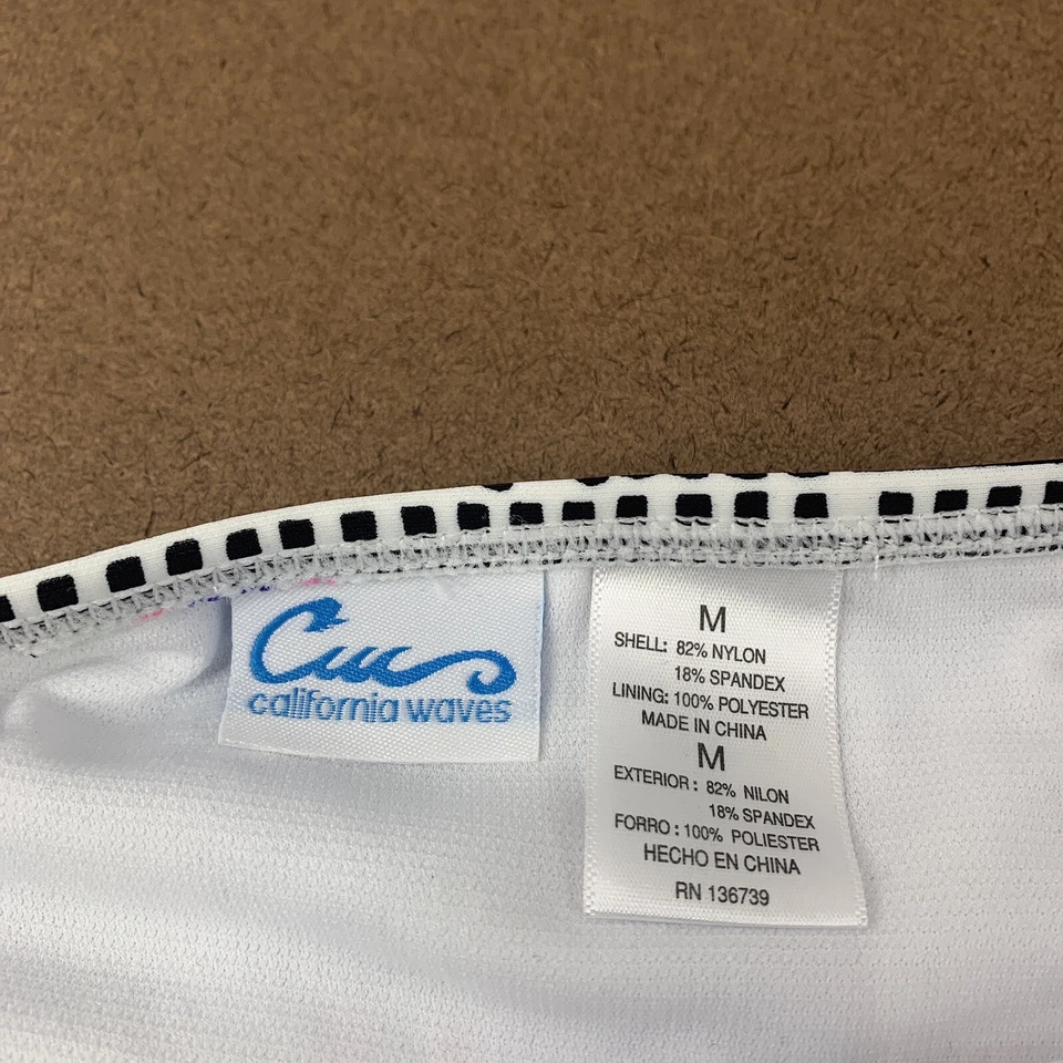 California Waves Sea Glass Deco Printed Side-Tab Swimsuit Bikini Bottom Medium - Image 2 of 4