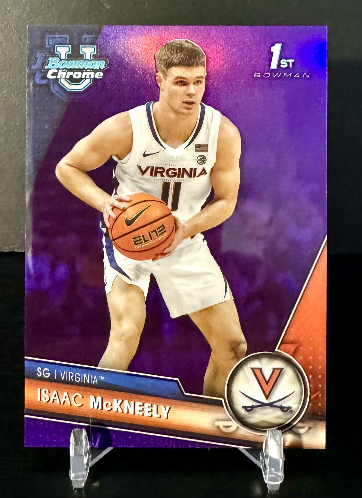 2023-24 Bowman University Chrome #27 Isaac McKneely Purple Refractor #/399