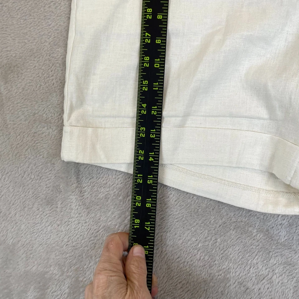 Shorts Torie Feminino APT 9 Tamanho 10 Bege Mistura de Linho Casual Verão Bolso Algemado - Imagem 3 de 4